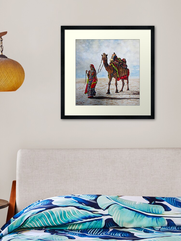 Thumbnail 2 of 7, Framed Art Print, The Great Rann of Kutch by Elena Bondar: Oil-on-Canvas designed and sold by Rinsetheman.