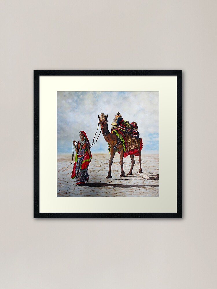Thumbnail 1 of 7, Framed Art Print, The Great Rann of Kutch by Elena Bondar: Oil-on-Canvas designed and sold by Rinsetheman.