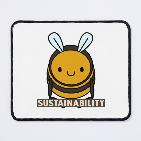 Item preview, Sustainability Black And Yellow Bumblebee Holding A Sign designed and sold by pixelplaza.
