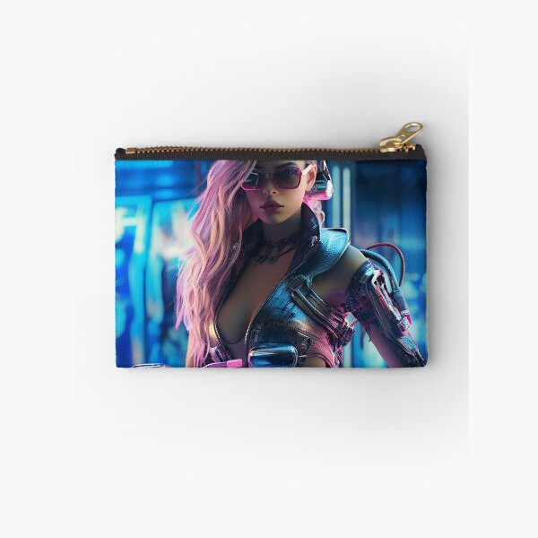 Item preview, Cyborg girl motorcycle rider - Cyberpunk 4 designed and sold by Red Witch Art.