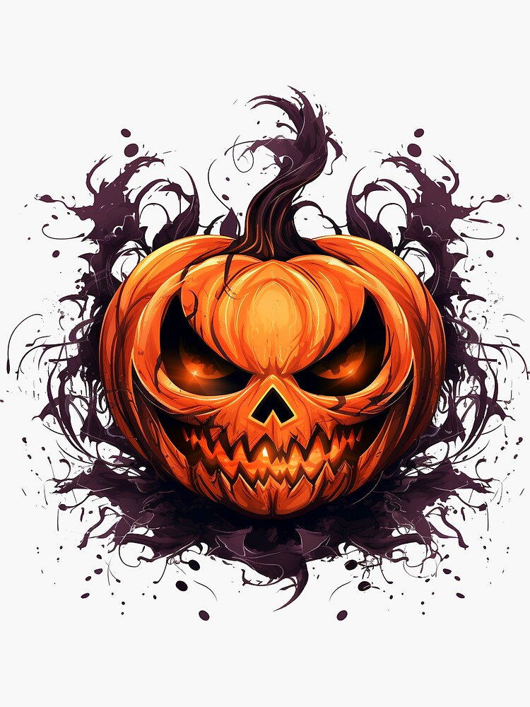 Evil Pumpkin Halloween Pillow