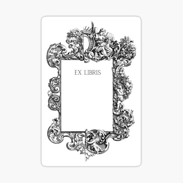Item preview, Cupid and the Herald Frame Ex Libris  designed and sold by Roaming  the Greenwood.