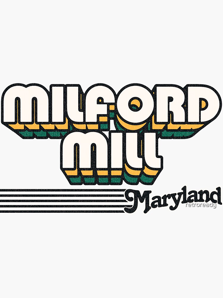 "Milford Mill, Maryland Retro Stripes" Sticker by retroready Redbubble