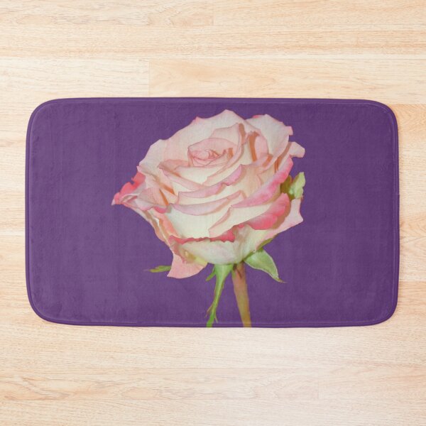 Item preview, Pink Rose Open Bloom - purple background designed and sold by Louise-Mae.