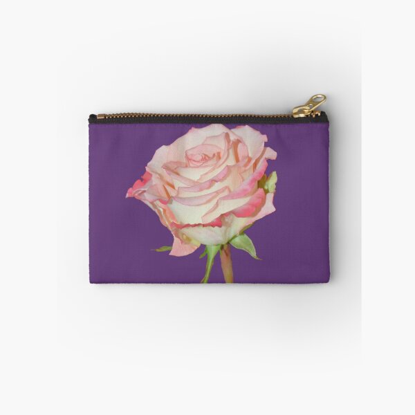 Item preview, Pink Rose Open Bloom - purple background designed and sold by Louise-Mae.