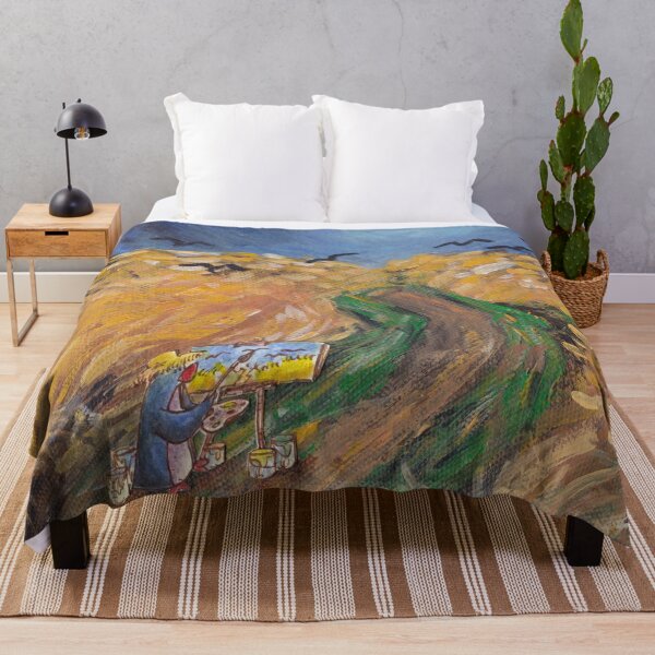 Item preview, Vincent Van Gogh penguin painting wheatfields with crows. designed and sold by PenguinGirl-Art.