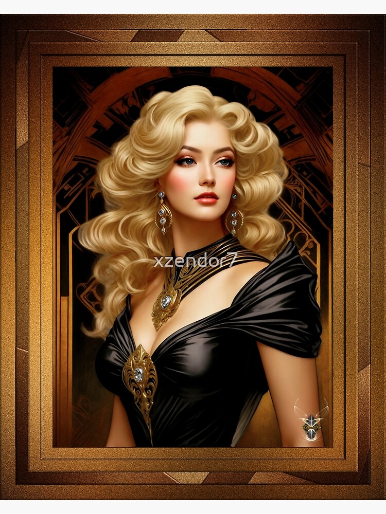 Blonde Bombshell Art Nouveau Renaissance Woman Alluring AI Concept Art  Portrait by Xzendor7 Poster for Sale by xzendor7