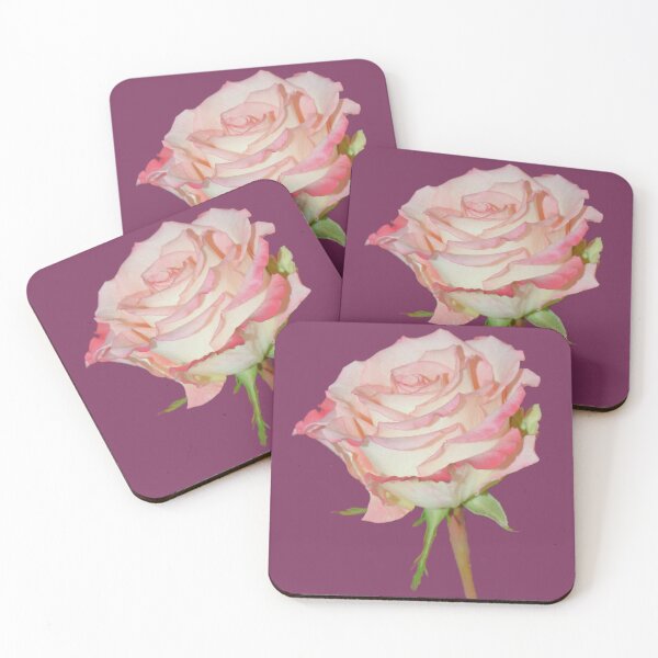 Item preview, Pink Rose Open Bloom - burgundy background designed and sold by Louise-Mae.