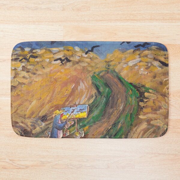 Item preview, Vincent Van Gogh penguin painting wheatfields with crows.  designed and sold by PenguinGirl-Art.