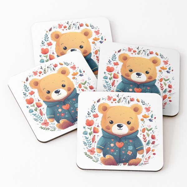 Item preview, Art paintings, little bears, colorful and flower designed and sold by KAMESUN.