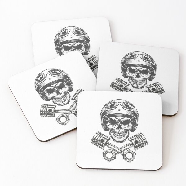 Item preview, Motorcycle skull in moto helmet designed and sold by sasa-creations.