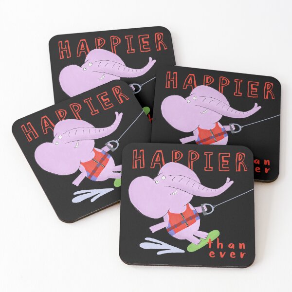 Item preview, Happier Than Ever! Elephant Water Skiing Illustrated By Artist Carla Daly designed and sold by Carla Daly.
