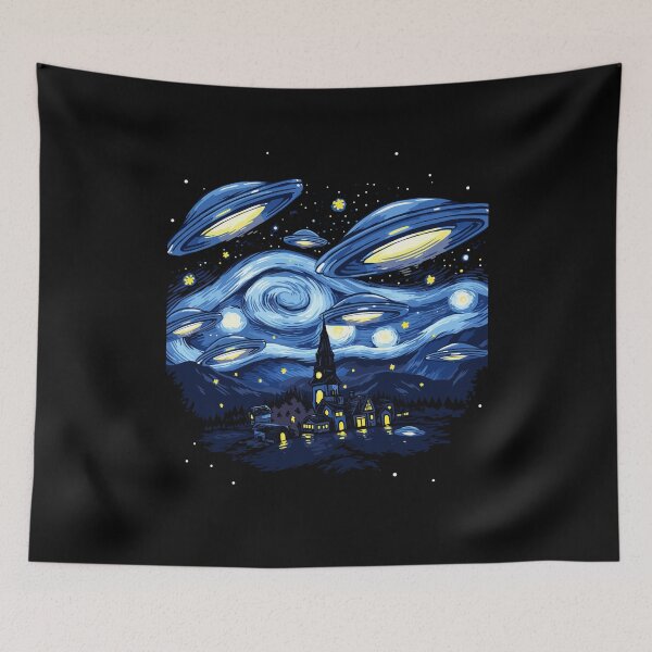 Item preview, Starry Night UFO Alien Gifts Men Women Kids Funny Alien designed and sold by KsuAnn.