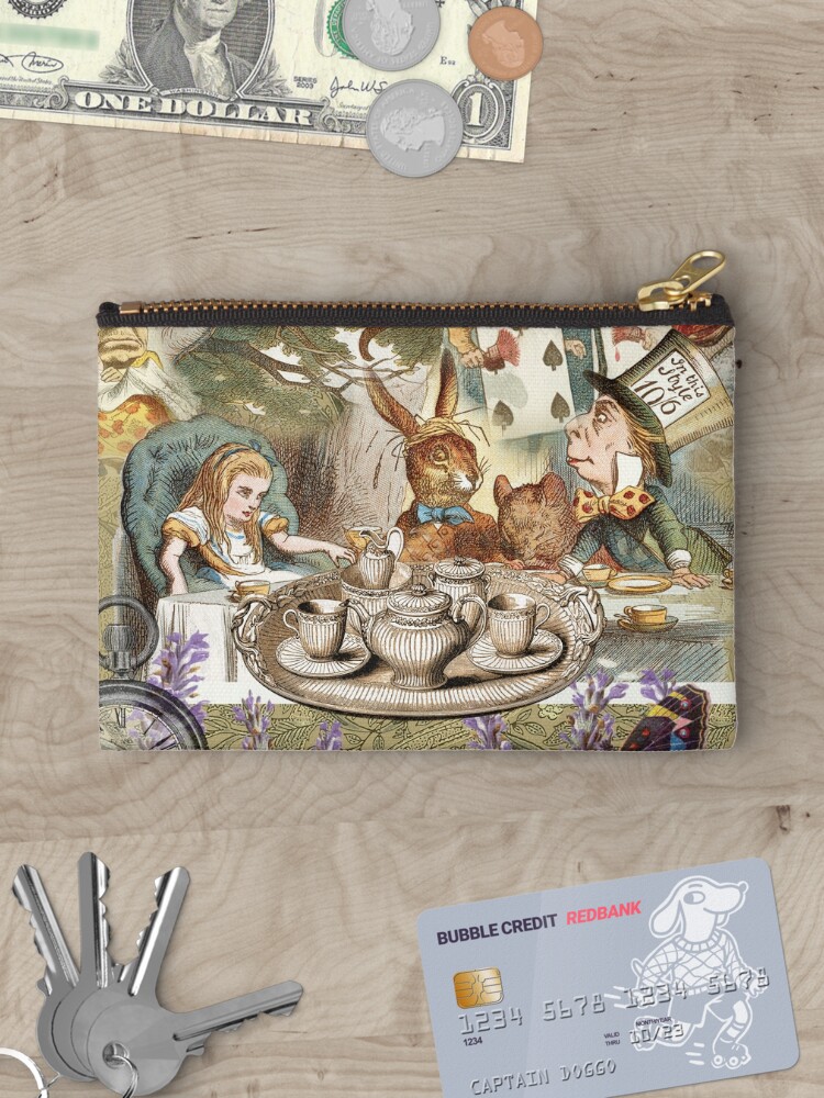 Alice in Wonderland Tea Party Zipper Pouch for Sale by