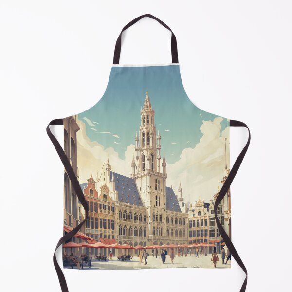 Item preview, A Vintage Travel Illustration of Brussels - Belgium designed and sold by GoodOldVintage.