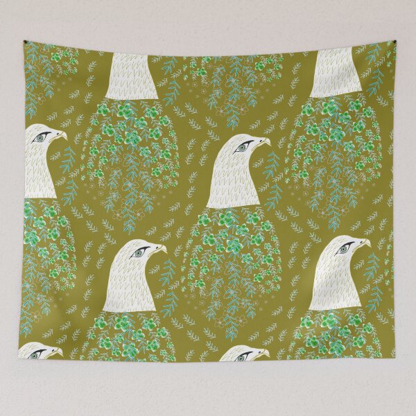 Item preview, Tropical Blue Bird in mustard - small designed and sold by SerahO.