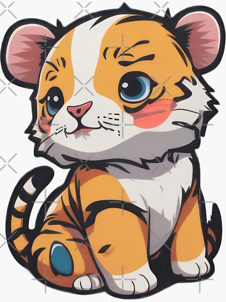 Premium PSD  Cute chibi girl wearing a tiger hoodie