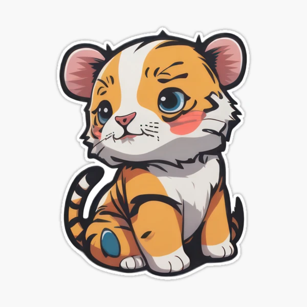 Premium PSD  Cute chibi girl wearing a tiger hoodie