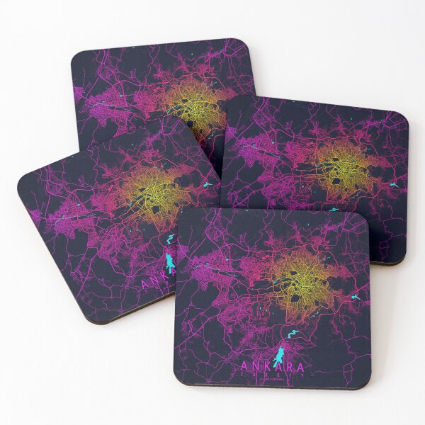 Item preview, Ankara City Map of Turkey - Neon designed and sold by deMAP.