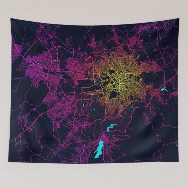 Item preview, Ankara City Map of Turkey - Neon designed and sold by deMAP.