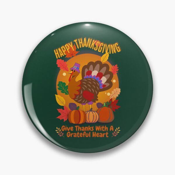 Item preview, Happy Thanksgiving Turkey & Pumpkins - Give Thanks With A Grateful Heart designed and sold by FCS Specialties LLC.