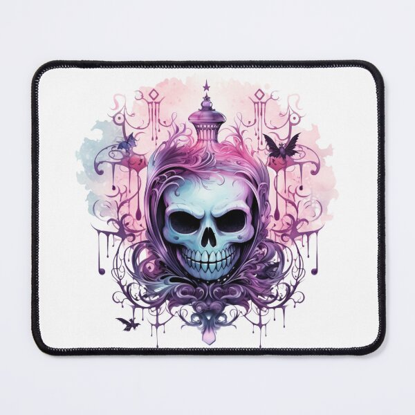 Item preview, Spooky Halloween Pink Flower Skull designed and sold by ArtFromBeyond.