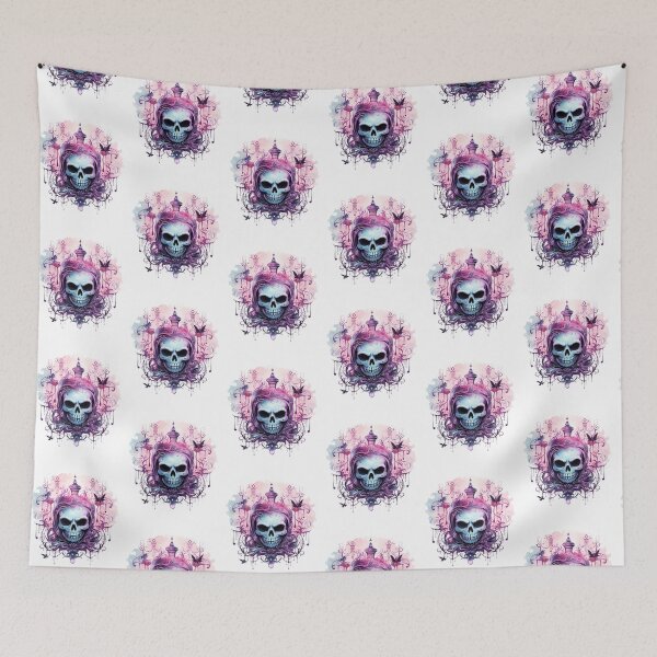 Item preview, Spooky Halloween Pink Flower Skull designed and sold by ArtFromBeyond.