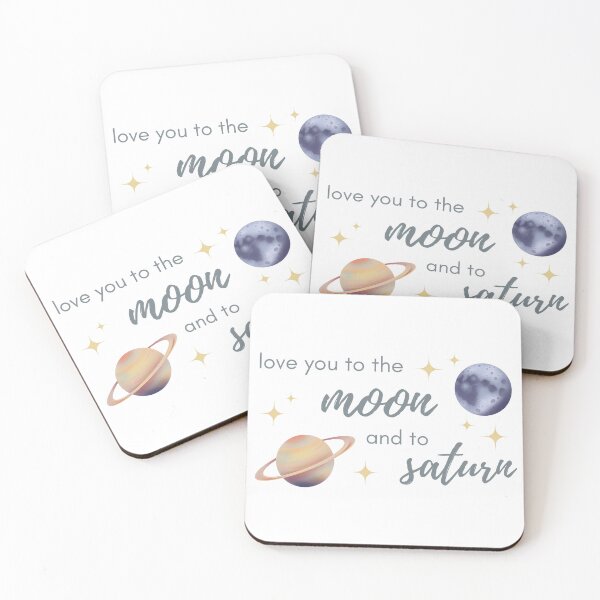 Artikelvorschau, Ich liebe dich bis zum Mond und bis zum Saturn Seven Taylor entworfen und verkauft von Little Owlet Art.