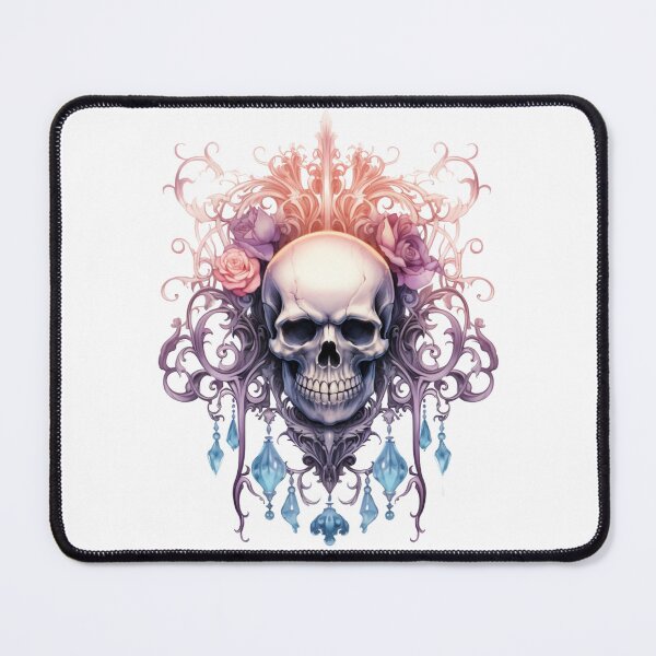 Item preview, Spooky Halloween Pink Flower Skull designed and sold by ArtFromBeyond.