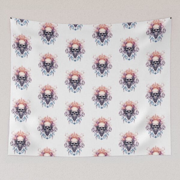 Item preview, Spooky Halloween Pink Flower Skull designed and sold by ArtFromBeyond.