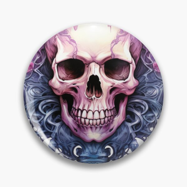 Item preview, Spooky Halloween Pink Flower Skull designed and sold by ArtFromBeyond.