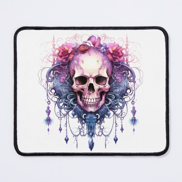 Item preview, Spooky Halloween Pink Flower Skull designed and sold by ArtFromBeyond.