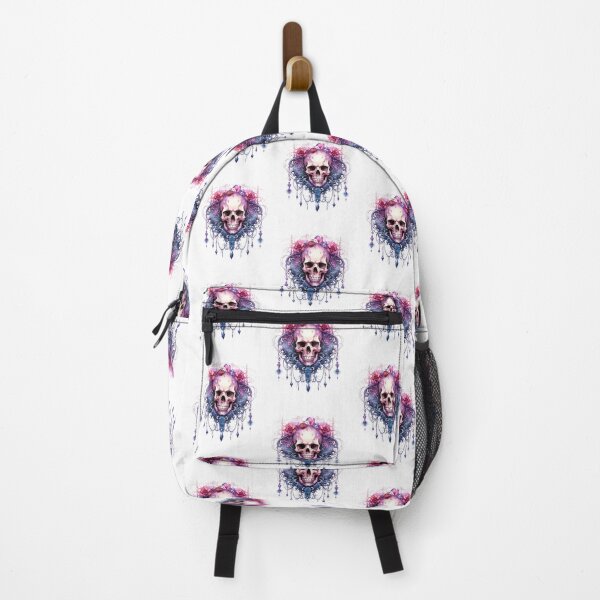 Item preview, Spooky Halloween Pink Flower Skull designed and sold by ArtFromBeyond.