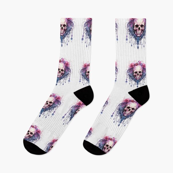 Item preview, Spooky Halloween Pink Flower Skull designed and sold by ArtFromBeyond.
