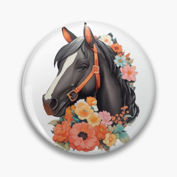 Item preview, Black Haflinger Horse Portrait on Colorful Flower Meadow designed and sold by YourNameMatters.
