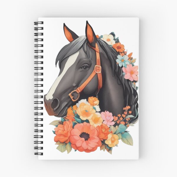 Item preview, Black Haflinger Horse Portrait on Colorful Flower Meadow designed and sold by YourNameMatters.