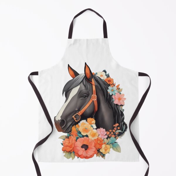 Item preview, Black Haflinger Horse Portrait on Colorful Flower Meadow designed and sold by YourNameMatters.