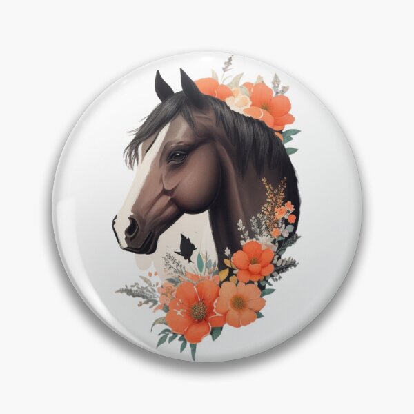 Item preview, Black Horse Portrait on Colorful Flower Meadow designed and sold by YourNameMatters.