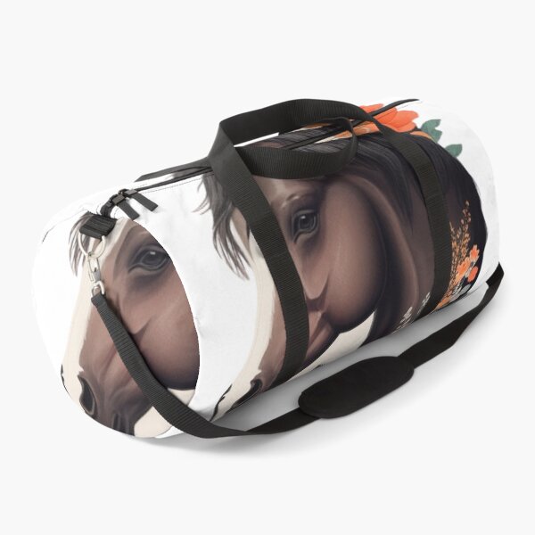 Item preview, Black Horse Portrait on Colorful Flower Meadow designed and sold by YourNameMatters.