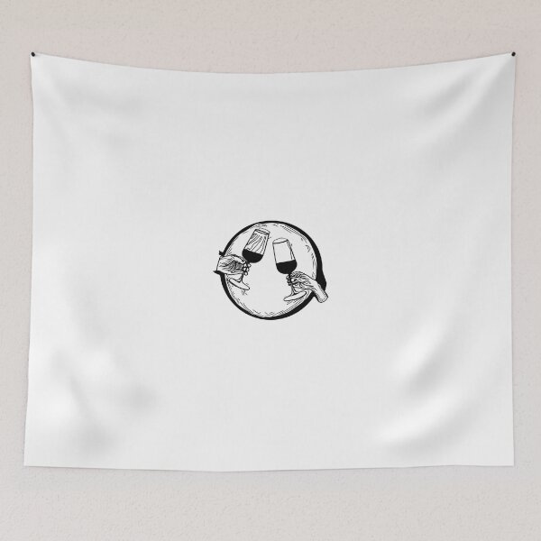 Item preview, Glasses of wine in circle - line art sketch designed and sold by Neon-astronaut1.