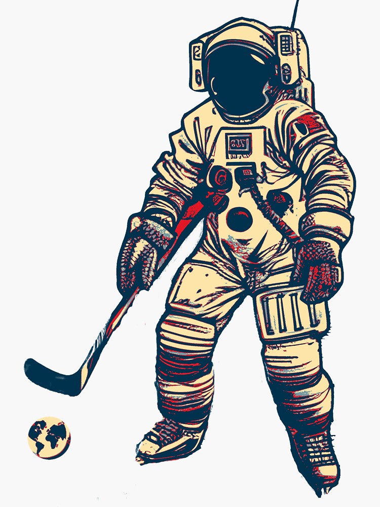 An astronaut playing hockey Throw Pillow for Sale by Fresh Clothes