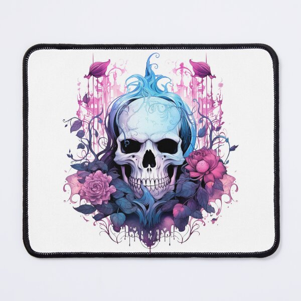 Item preview, Spooky Halloween Pink Flower Skull designed and sold by ArtFromBeyond.