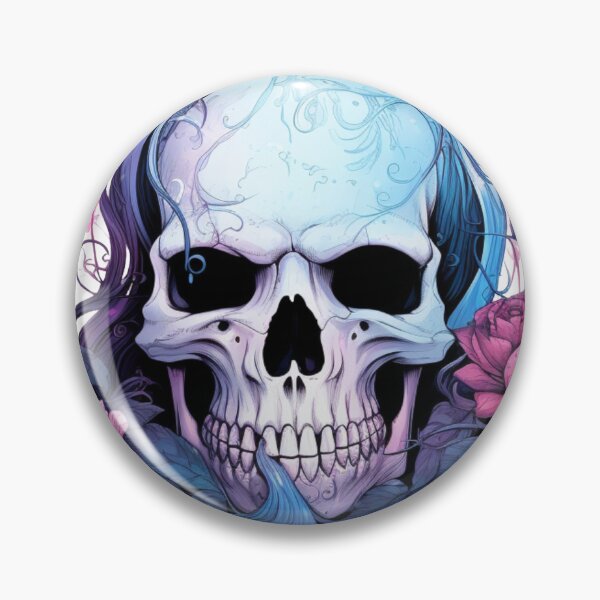 Item preview, Spooky Halloween Pink Flower Skull designed and sold by ArtFromBeyond.