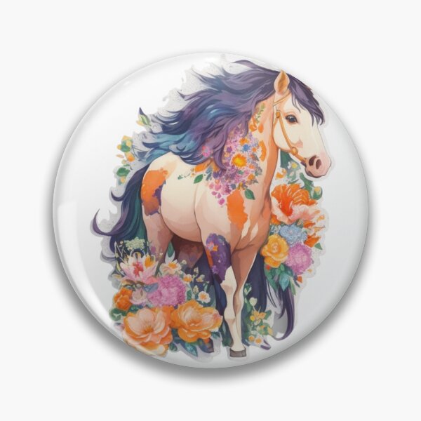 Item preview, Beautiful Fantasy Friesian Horse Portrait on Colorful Flower Meadow designed and sold by YourNameMatters.