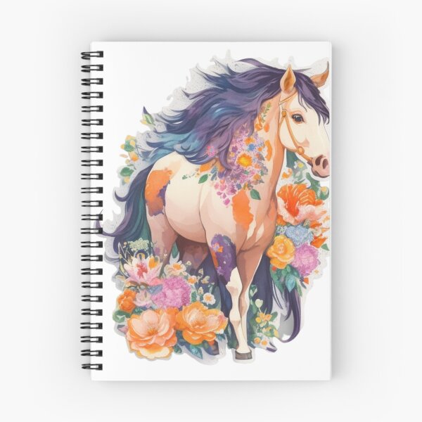 Item preview, Beautiful Fantasy Friesian Horse Portrait on Colorful Flower Meadow designed and sold by YourNameMatters.