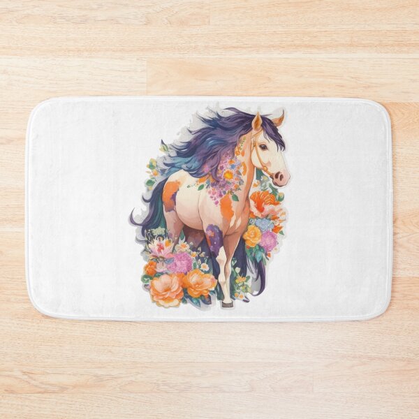 Item preview, Beautiful Fantasy Friesian Horse Portrait on Colorful Flower Meadow designed and sold by YourNameMatters.