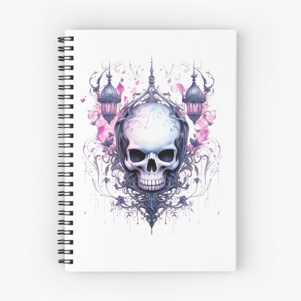 Item preview, Spooky Halloween Pink Flower Skull designed and sold by ArtFromBeyond.