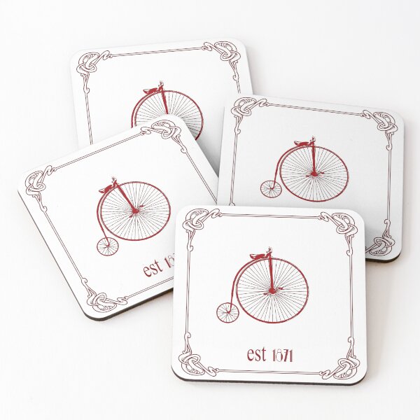 Item preview, Art Nouveau Penny Farthing Slim Red designed and sold by kernowerno.