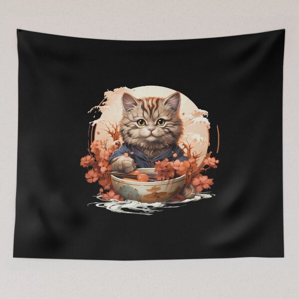 Item preview, Cat's Ramen Delight: Feline Foodie Adventure designed and sold by hamishby.