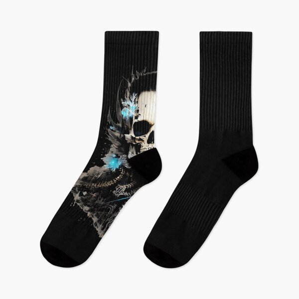Item preview, Burnin up  skeleton face with blue fire around designed and sold by thuuthays.
